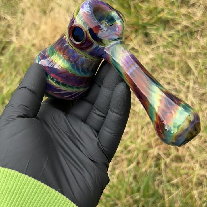 Purple Tie Dye Hammer Bubbler Glass Pipe Jedi Glassworks