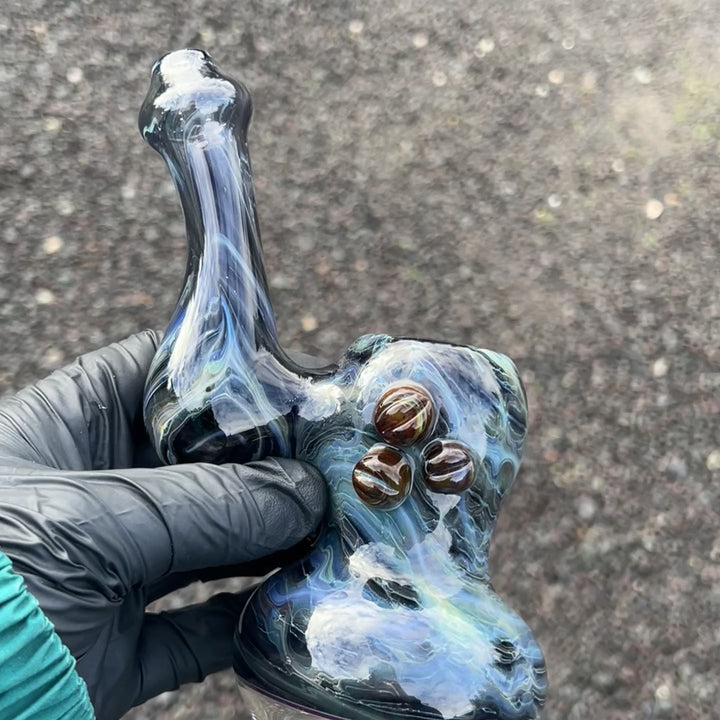 Ocean Marble Bubbler Glass Pipe Sable Haze