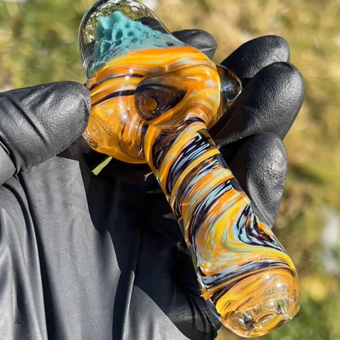 Tropical Surge Alien Brain Honeycomb Pipe Glass Pipe Plug a Nug