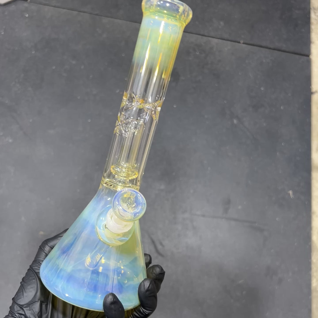 11" Fumed Perc Beaker Bong Glass Pipe Mary Jane's Glass