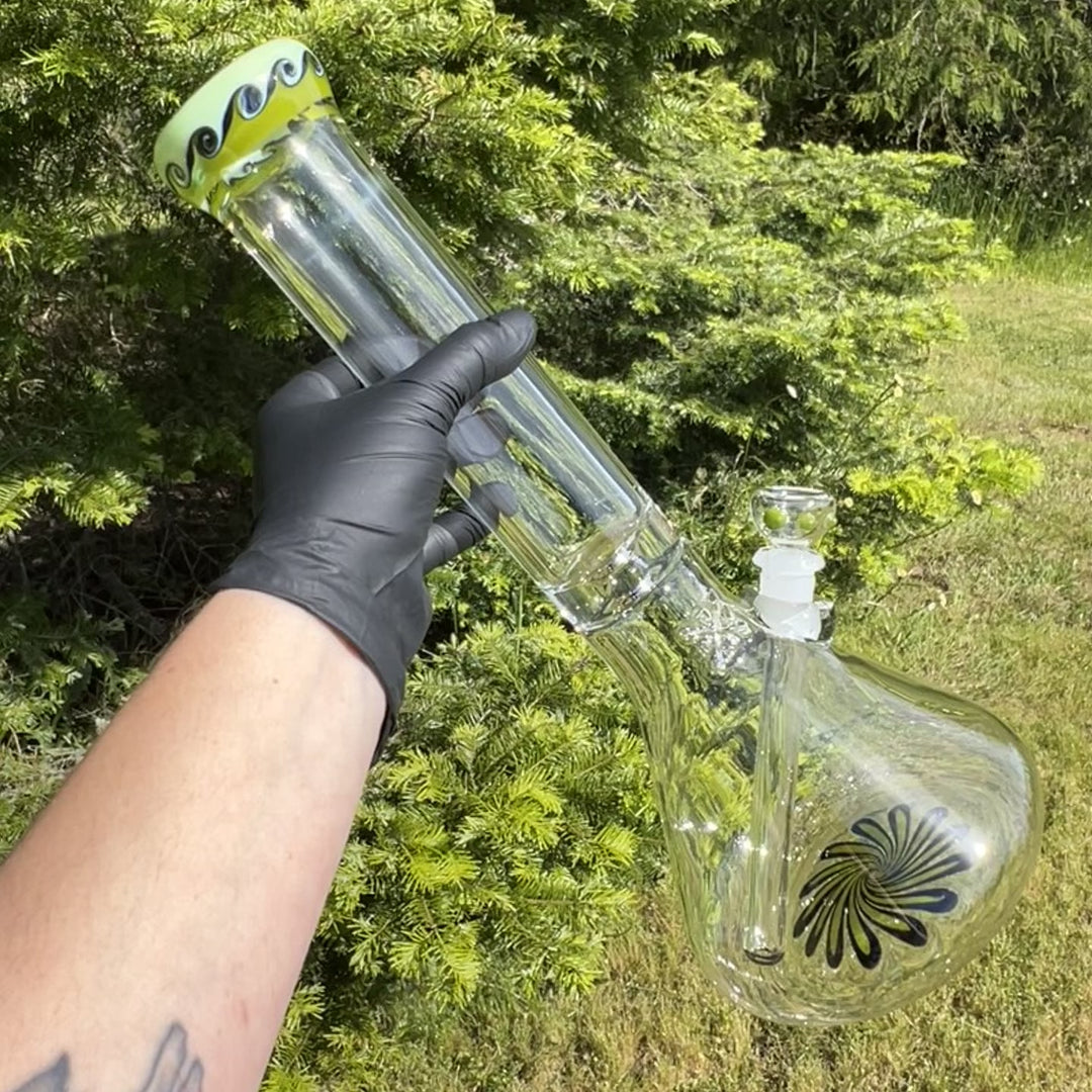 15" Swirl Beaker Bong Glass Pipe Mary Jane's Glass