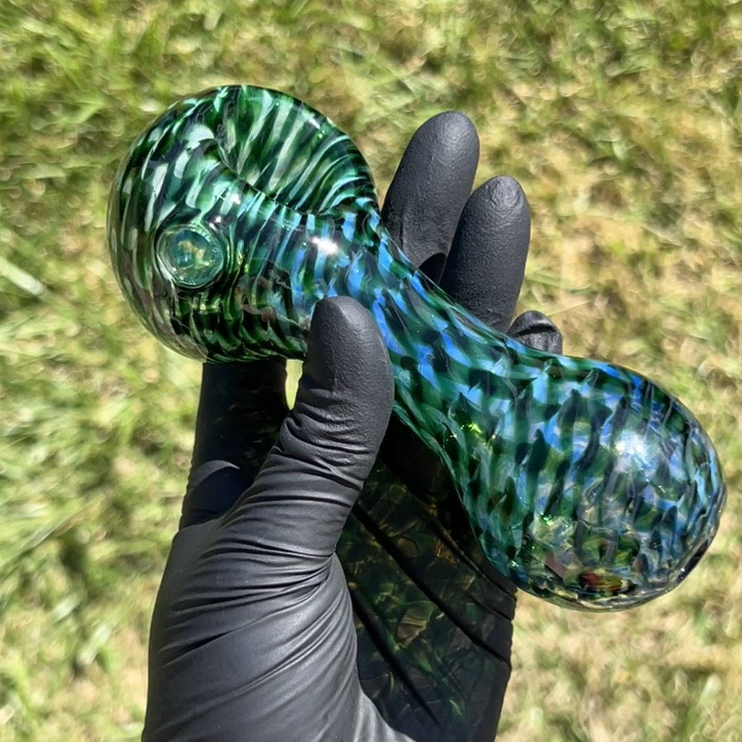 Experimental Green Jumbo Spoon Glass Pipe Jedi Glassworks