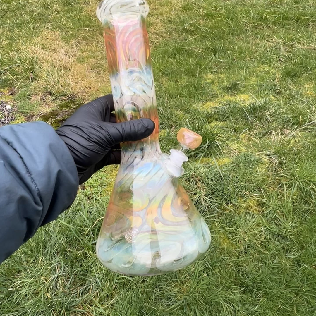 12" Fumed Swirling Beaker Bong Glass Pipe Mary Jane's Glass