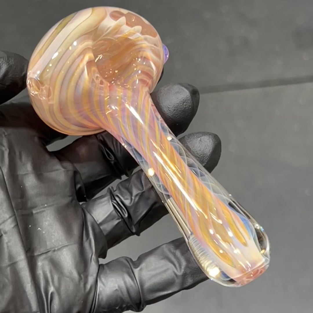 Thick Fume Pipe Pink Slyme Marble Glass Pipe Chuck Glass