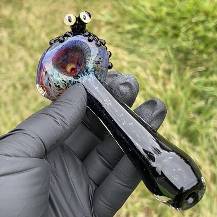 Purple Magic Frog Spoon Glass Pipe Beezy Glass