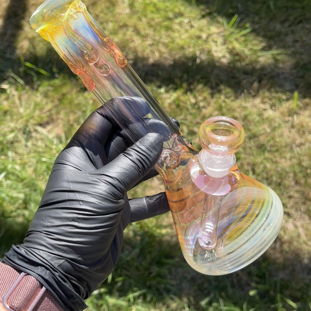 9" Fumed Twist Beaker Bong Glass Pipe Mary Jane's Glass