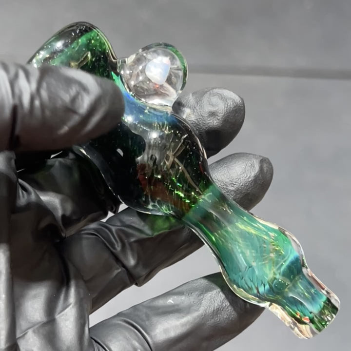 Experimental Green Opal Chillum Glass Pipe Beezy Glass