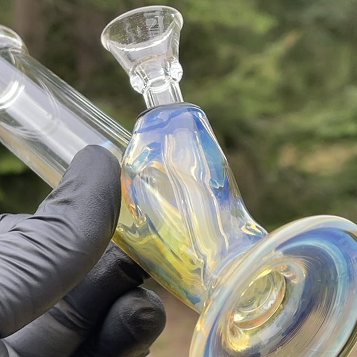 5" Silver Fumed Mini Bong Glass Pipe Mary Jane's Glass