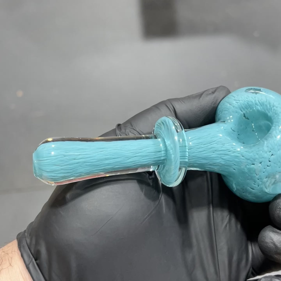 Thick Turquoise Frit Pipe Glass Pipe Chuck Glass