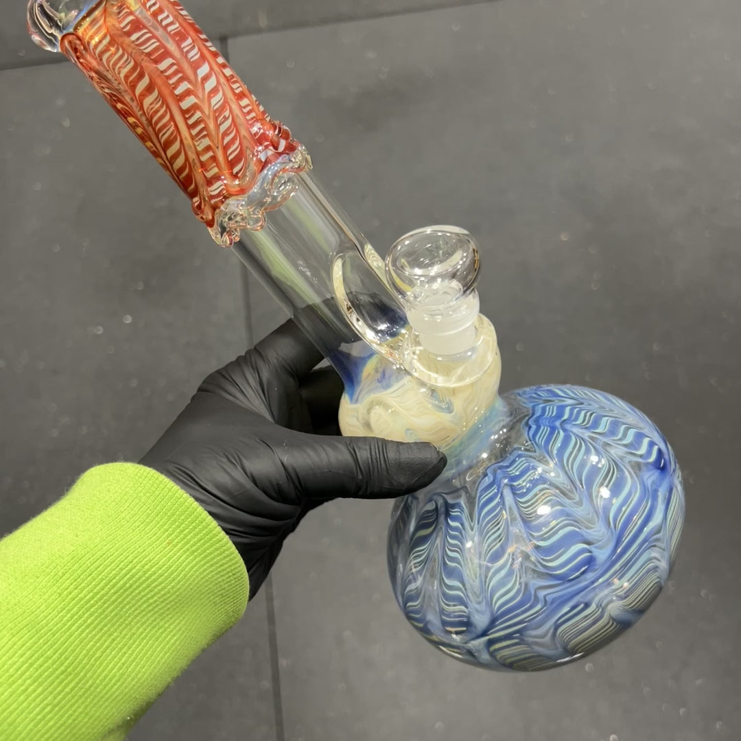 11.5" Double Bubble Color Rake Bong Glass Pipe Mary Jane's Glass