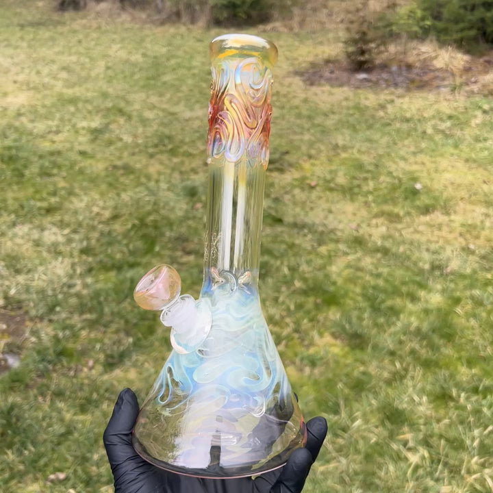 10" Fumed Swirl Beaker Bong Glass Pipe Mary Jane's Glass