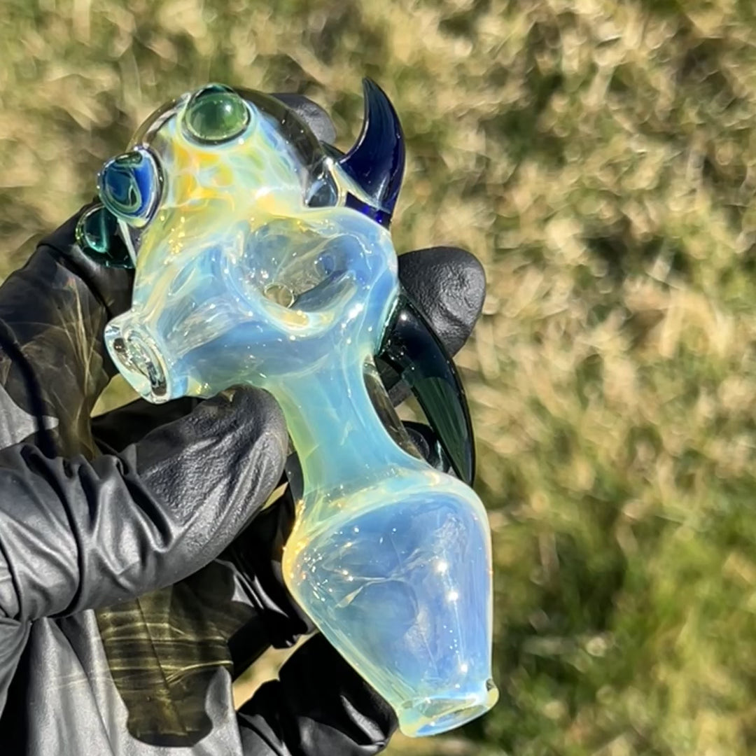 Horned Fume Honeycomb Spoon Glass Pipe Catfish Glass