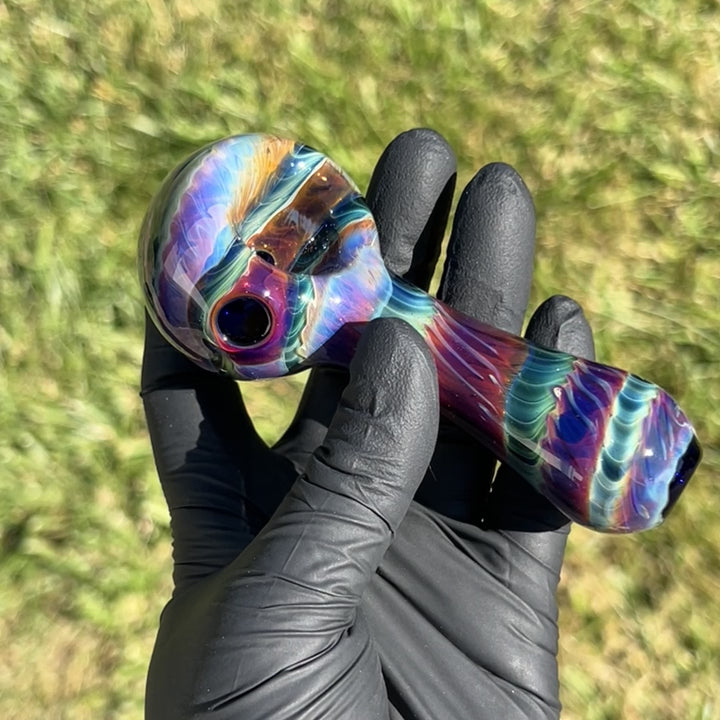 Purple Tie Dye Spoon Glass Pipe Jedi Glassworks