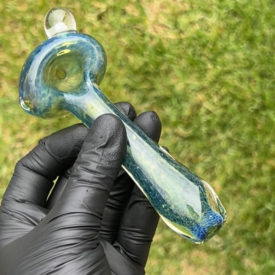 Blue Frit Opal Pipe Glass Pipe Beezy Glass