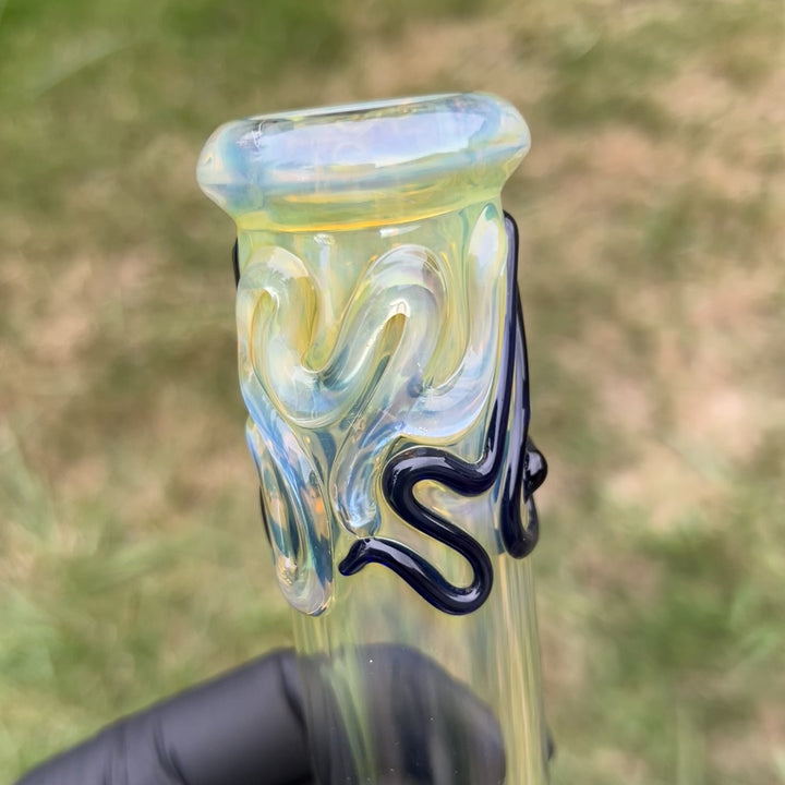 8" Fumed Color Squiggle Beaker Bong Glass Pipe Mary Jane's Glass