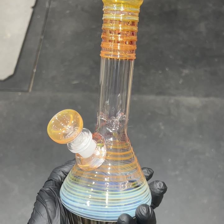 8" Fumed Beaker Bong Glass Pipe Mary Jane's Glass