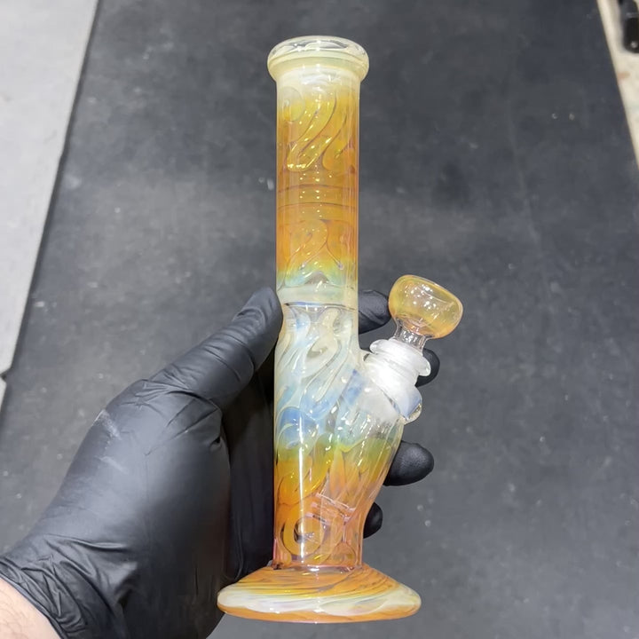 9" Fumed Squiggle Straight Bong Glass Pipe Mary Jane's Glass