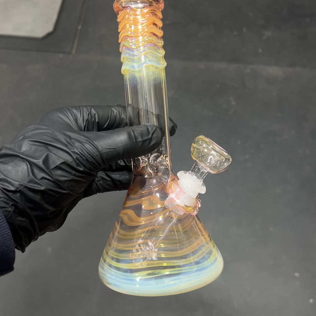 8" Fumed Beaker Bong Glass Pipe Mary Jane's Glass