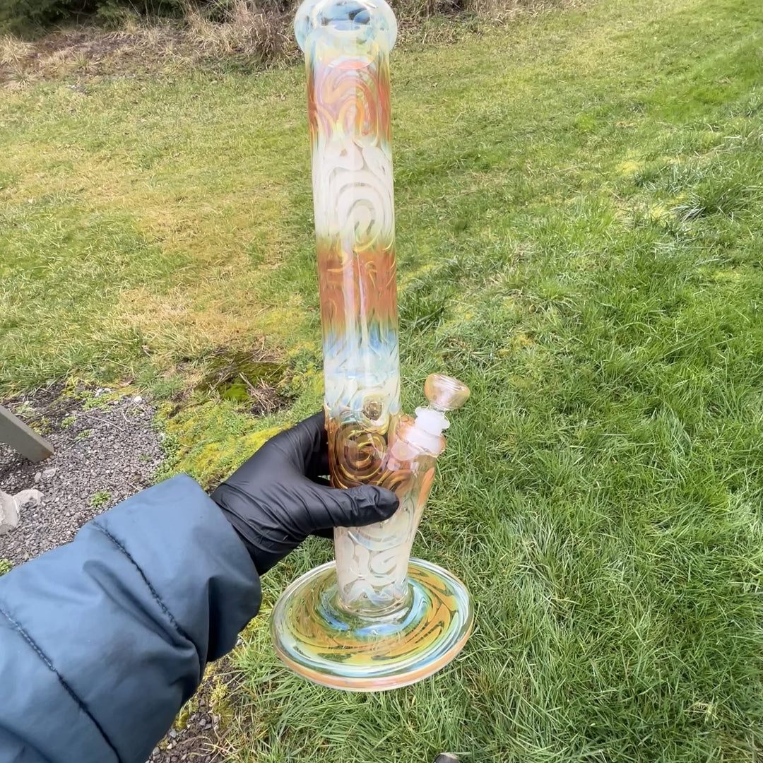 16" Fumed Swirling Straight Bong Glass Pipe Mary Jane's Glass