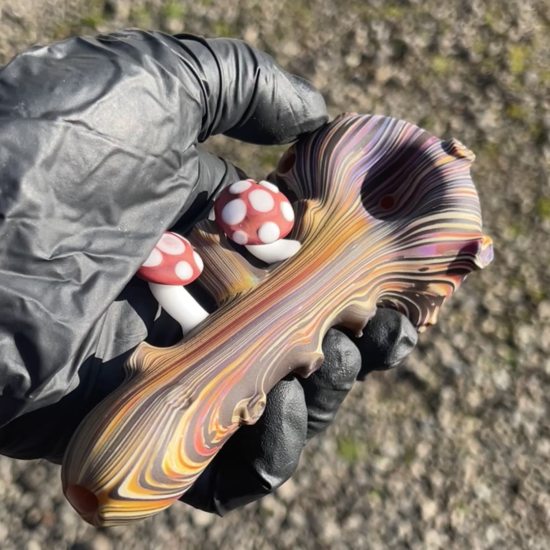 Woodgrain Shroom Branch Spoon Glass Pipe Wazoo Glass