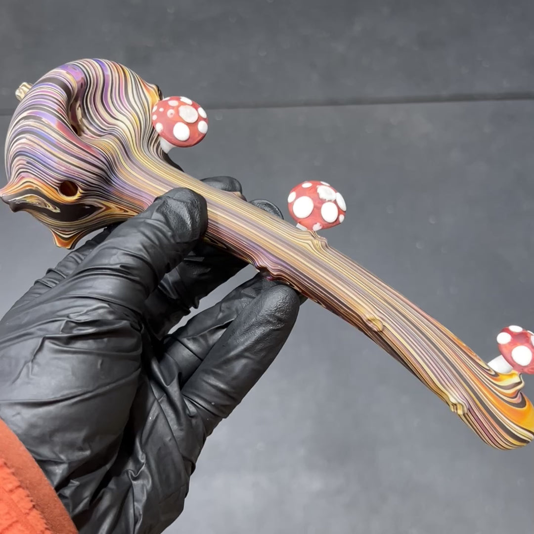 Woodgrain Mushroom Gandalf Pipe Glass Pipe Wazoo Glass