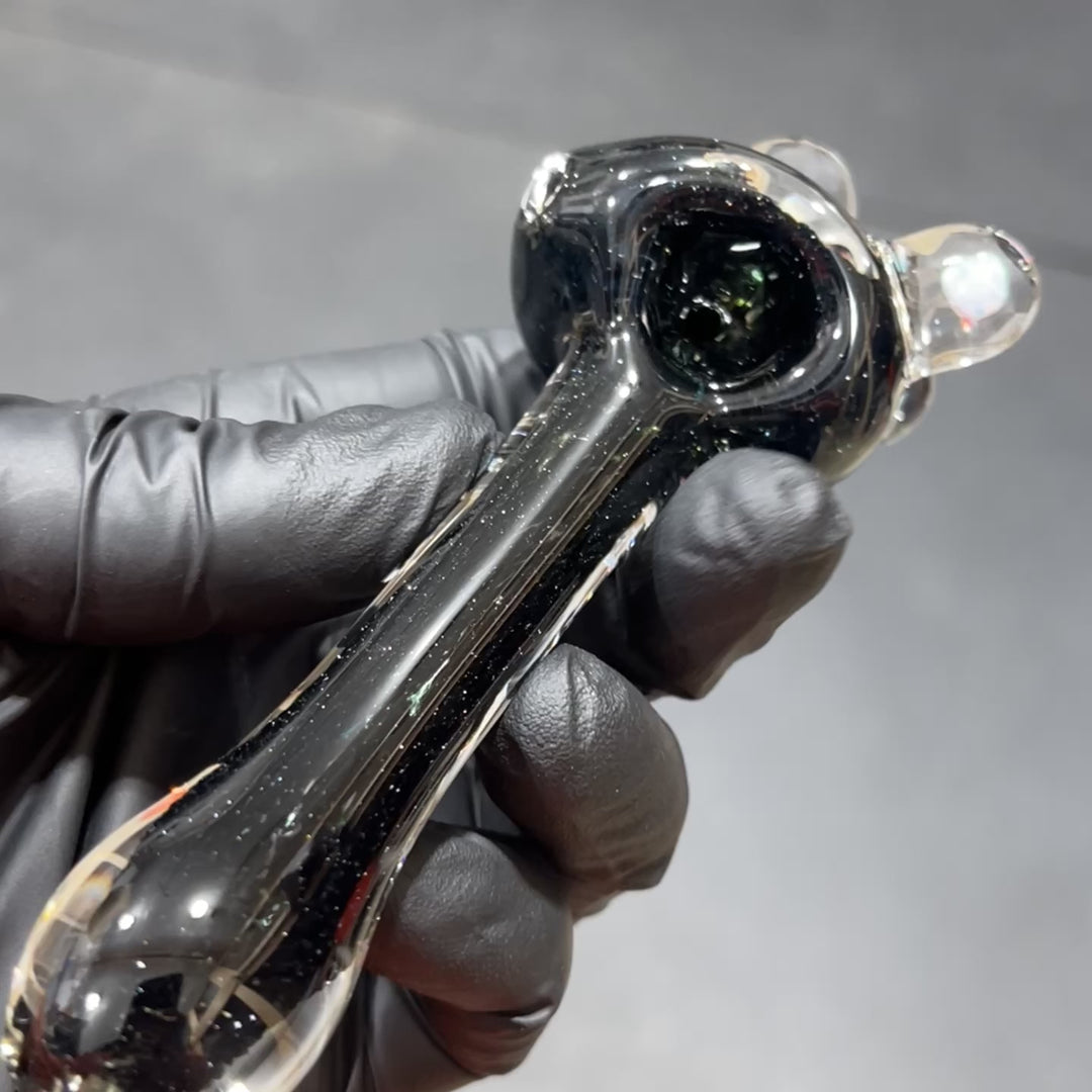 Black Triple Opal Pipe Glass Pipe Beezy Glass