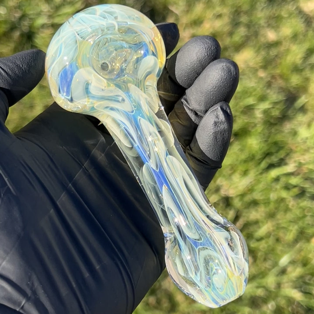 Large Ghost Flame Pipe Glass Pipe Tiny Mike