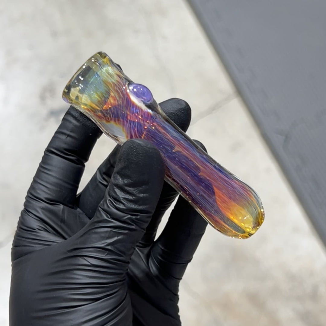 Thick Purple Chillum Glass Pipe Chuck Glass