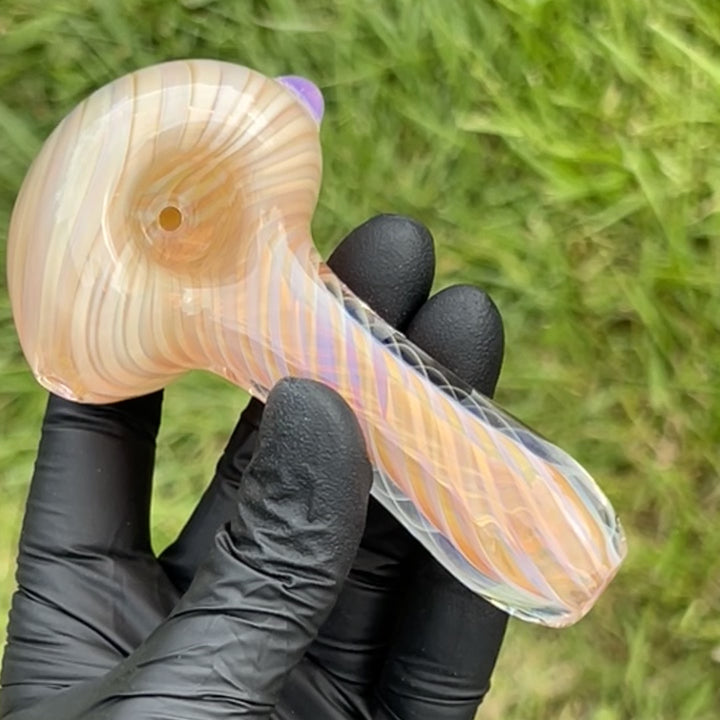 Thick Fume Pipe Pink Slyme Marble Glass Pipe Chuck Glass