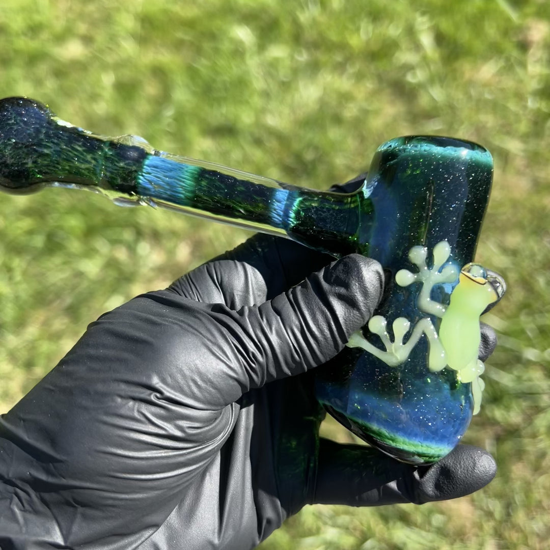 Exp Green Frog Bubbler Glass Pipe Beezy Glass