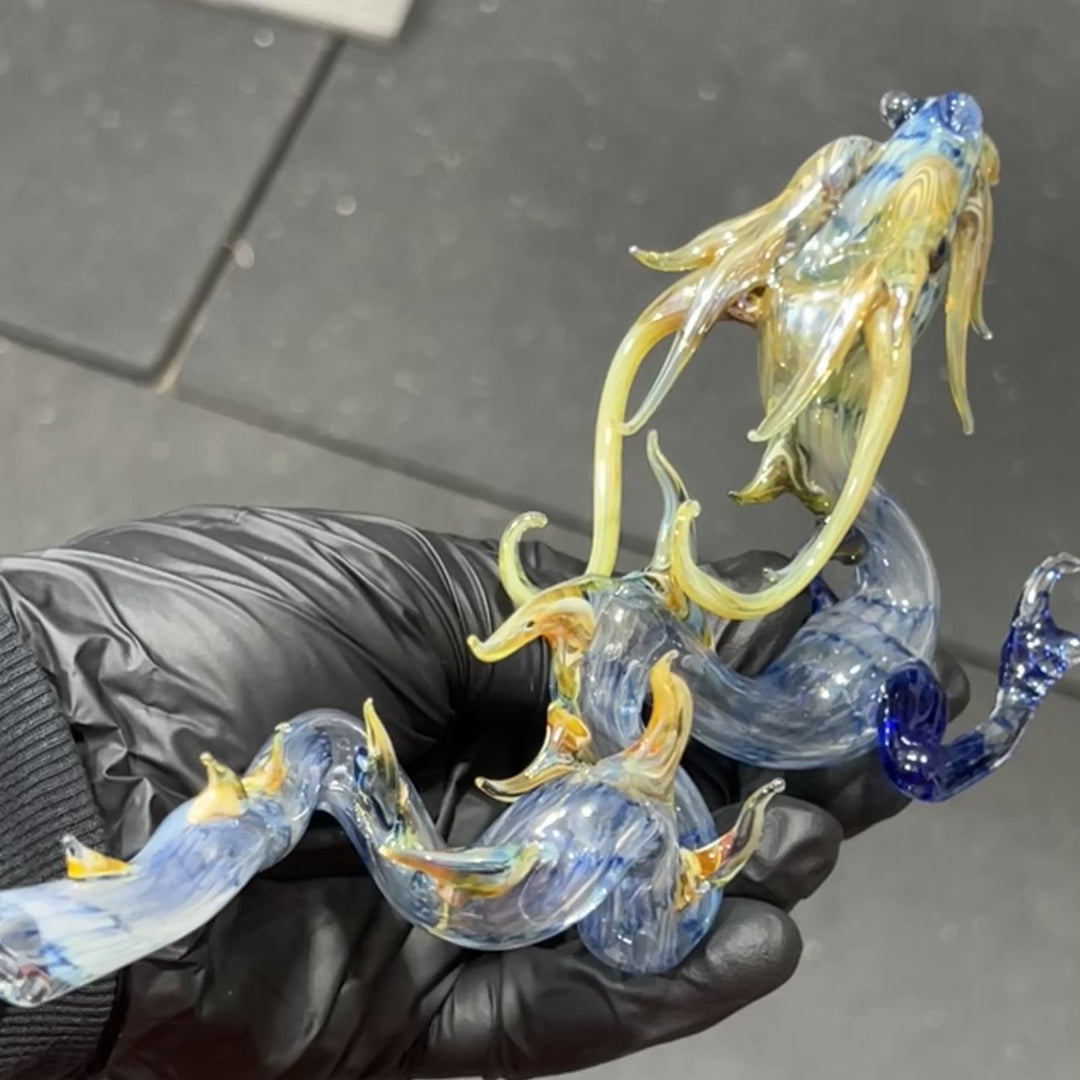 Adolescent Taoist Dragon Pipe Glass Pipe Fereyel Fiore Glass