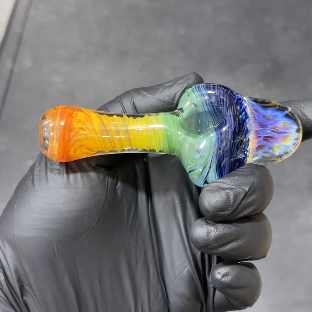 Rainbow Alien Brain Honeycomb Pipe Glass Pipe Plug a Nug