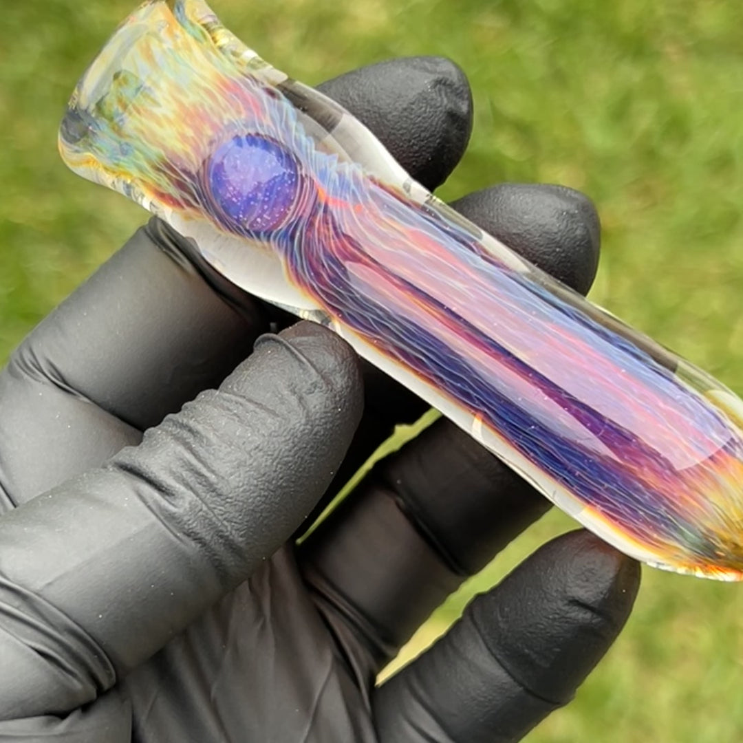 Thick Purple Chillum Glass Pipe Chuck Glass