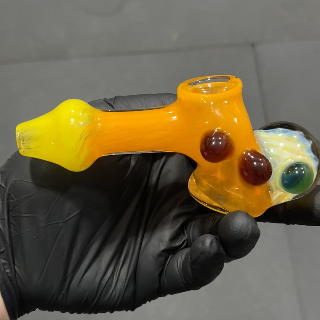 Frit Honeycomb Hammer Glass Pipe Catfish Glass