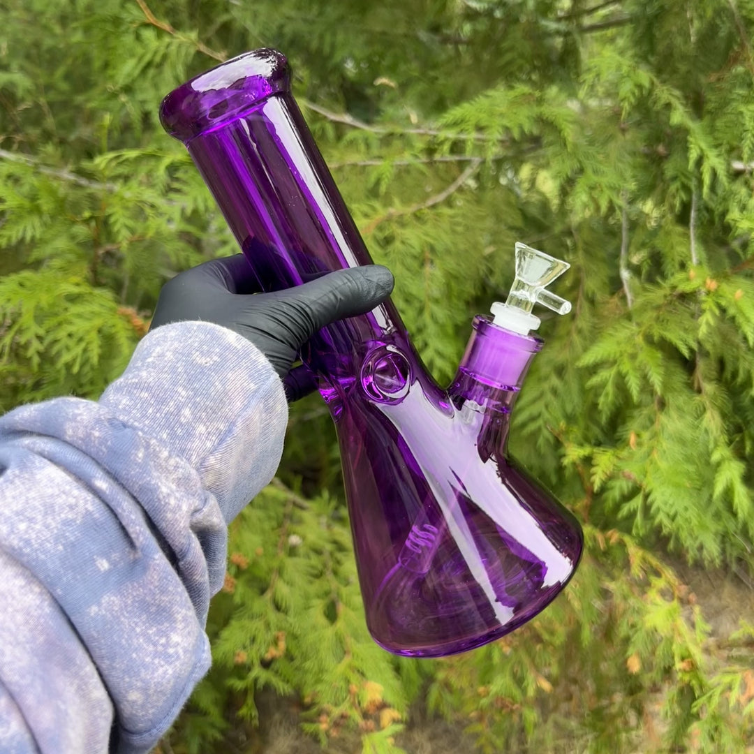 Bright Purple 10" Thick 9 mm Bong Glass Pipe TG