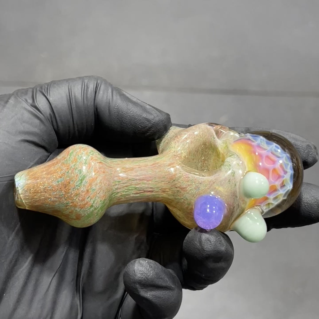 Frit Honeycomb Spoon Glass Pipe Catfish Glass