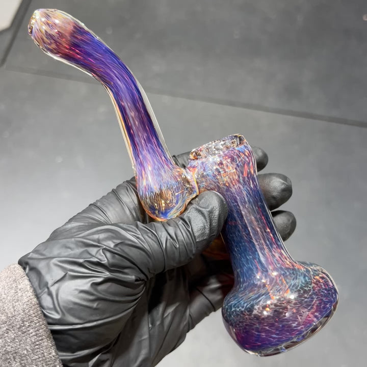 Thick Purple Sherlock Bubbler Glass Pipe Chuck Glass