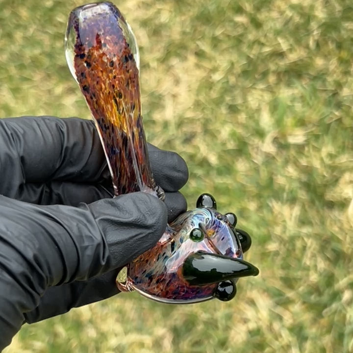 Purple Magic Marbled Spoon Glass Pipe Beezy Glass