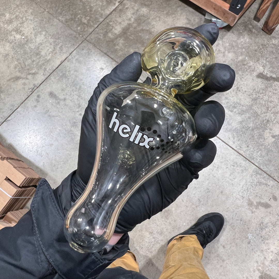 OG Classic Helix Fume Glass Pipe American Helix White Logo  