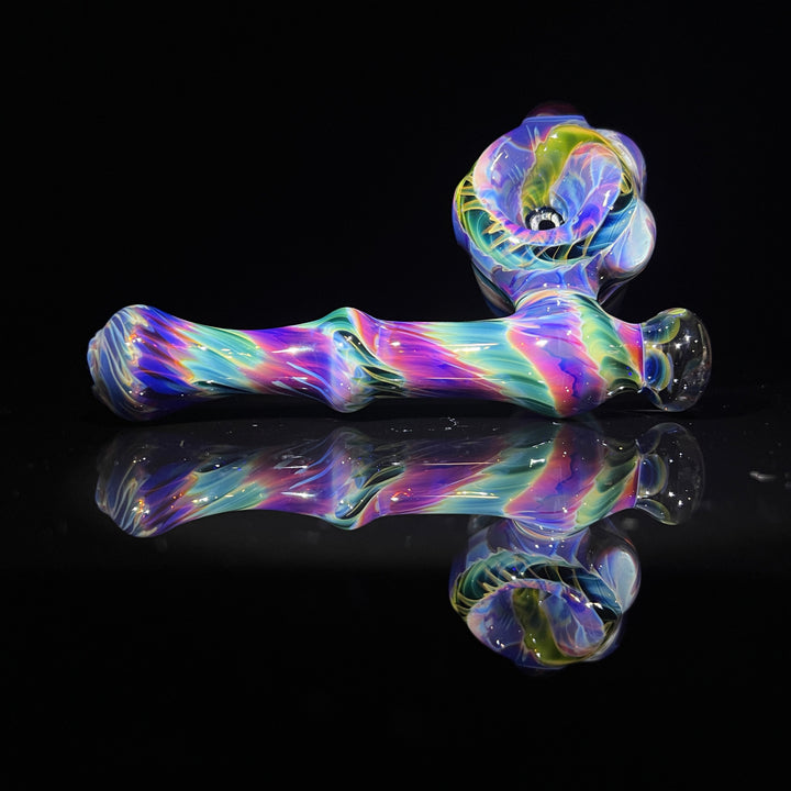 Purple Tie Dye Sidecar Bubbler 4 Glass Pipe Jedi Glassworks   