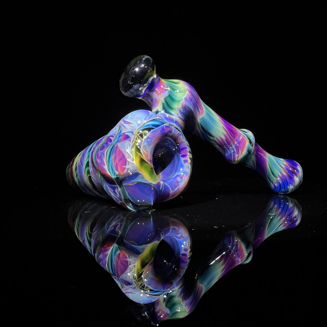 Purple Tie Dye Sidecar Bubbler 4 Glass Pipe Jedi Glassworks   