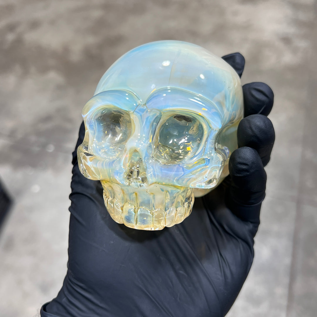 Pipa Cristal & Metal Skull Blue 13 cm.