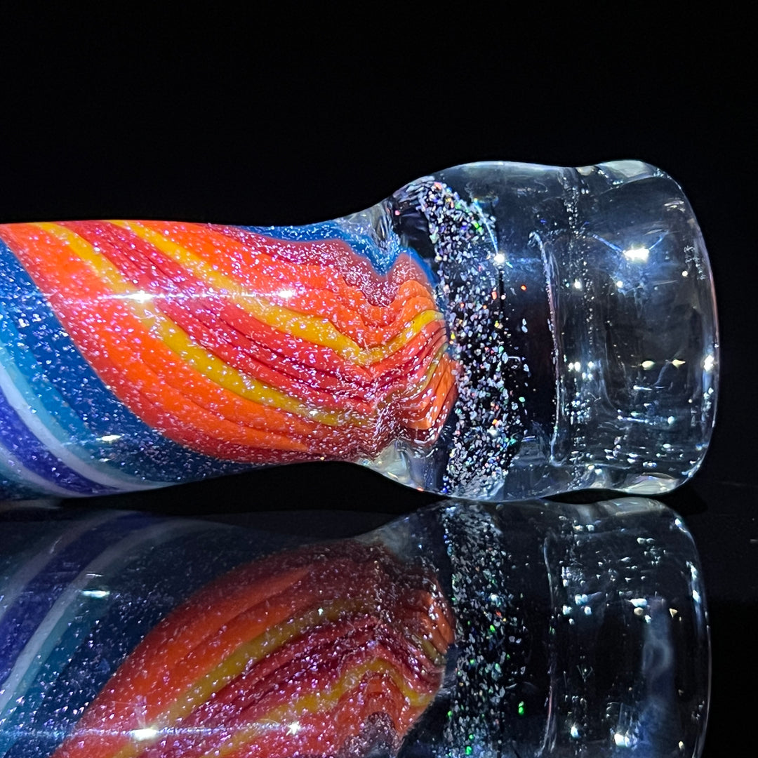 Crushed Candy Stripe Chillum Glass Pipe Tako Glass   