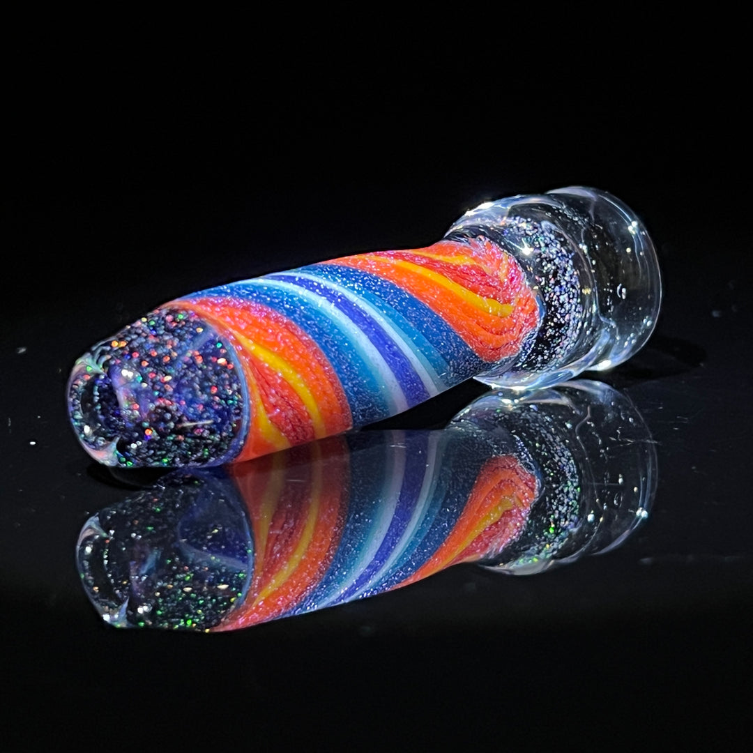 Crushed Candy Stripe Chillum Glass Pipe Tako Glass   