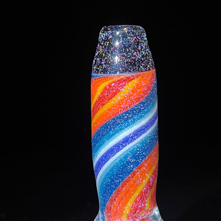 Crushed Candy Stripe Chillum Glass Pipe Tako Glass   