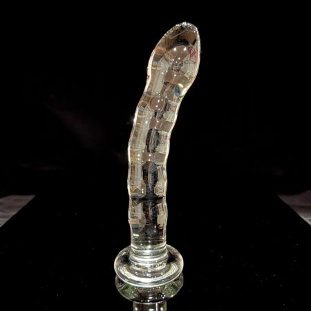 Clear Dildo with Ribs and Gentle Curve Accessory Port Townsend Glassworks   