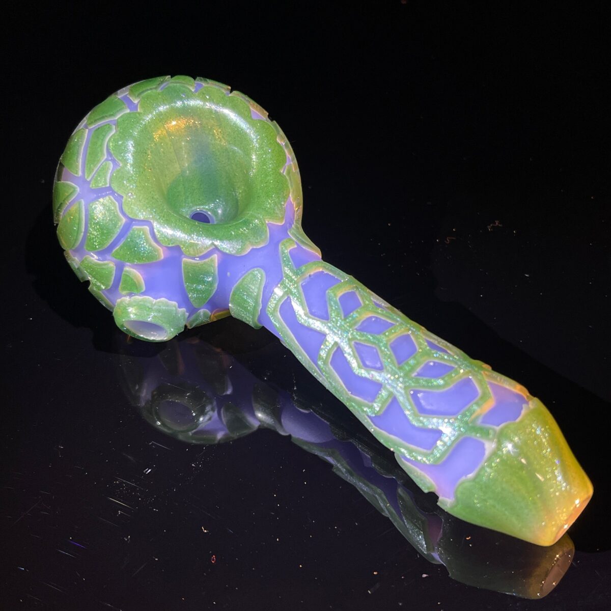 工芸品 Gold blue lumpy pipe eld5251-045.jpg