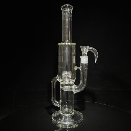 360° Grid Cap Drop Recycler Glass Pipe TG