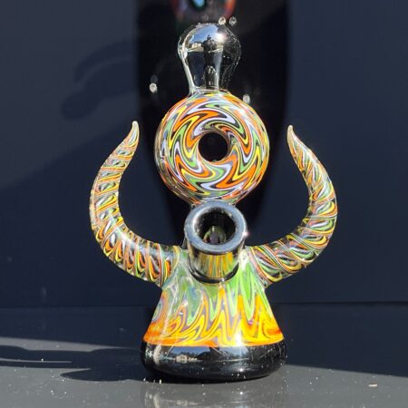 Rainbow Wig Wag Mini Bong Glass Pipe TG