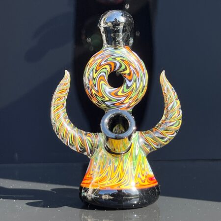 Rainbow Wig Wag Mini Bong Glass Pipe TG